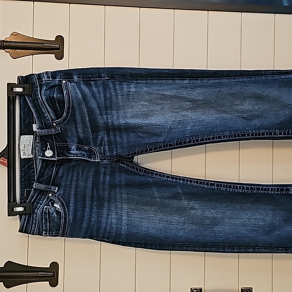 Buckle boot cut jeans